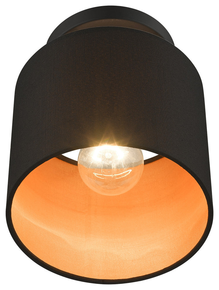 LIVEX LIGHTING 45084-04 1 Light Black Petite Semi-Flush