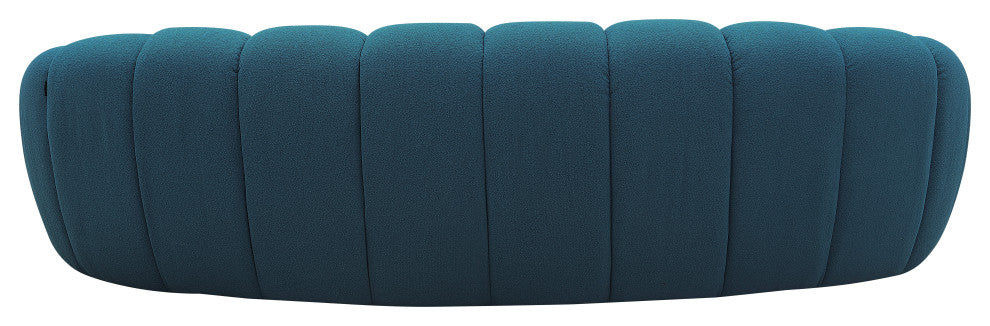 Divani Casa Yolonda Modern Curved Dark Teal Fabric Sofa