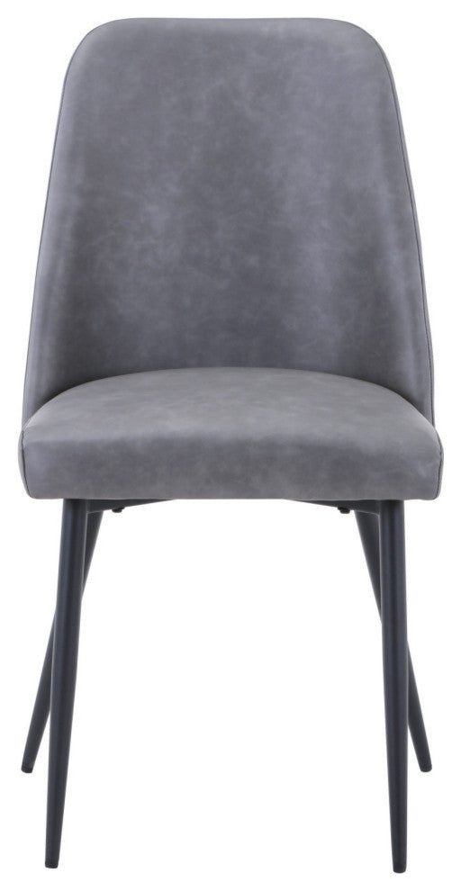 Maddox Mid-Century Modern Faux Leather Upholstered Dining Chair, Set of 2