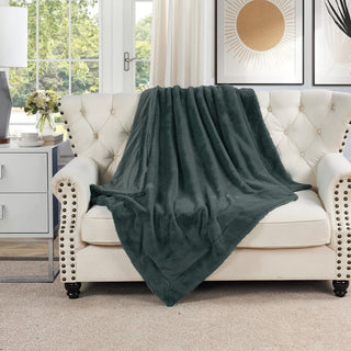 Fox Faux Fur Throw Blanket, Gunmetal, 60''x80''
