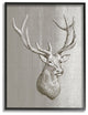 Stupell Industries Moose Bust Animal Gray Design, 24"x30", Black Framed