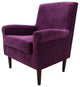 Contemporary Brown Rolled Arm Lounge Chair with Padded Upholstered Seat, Purple