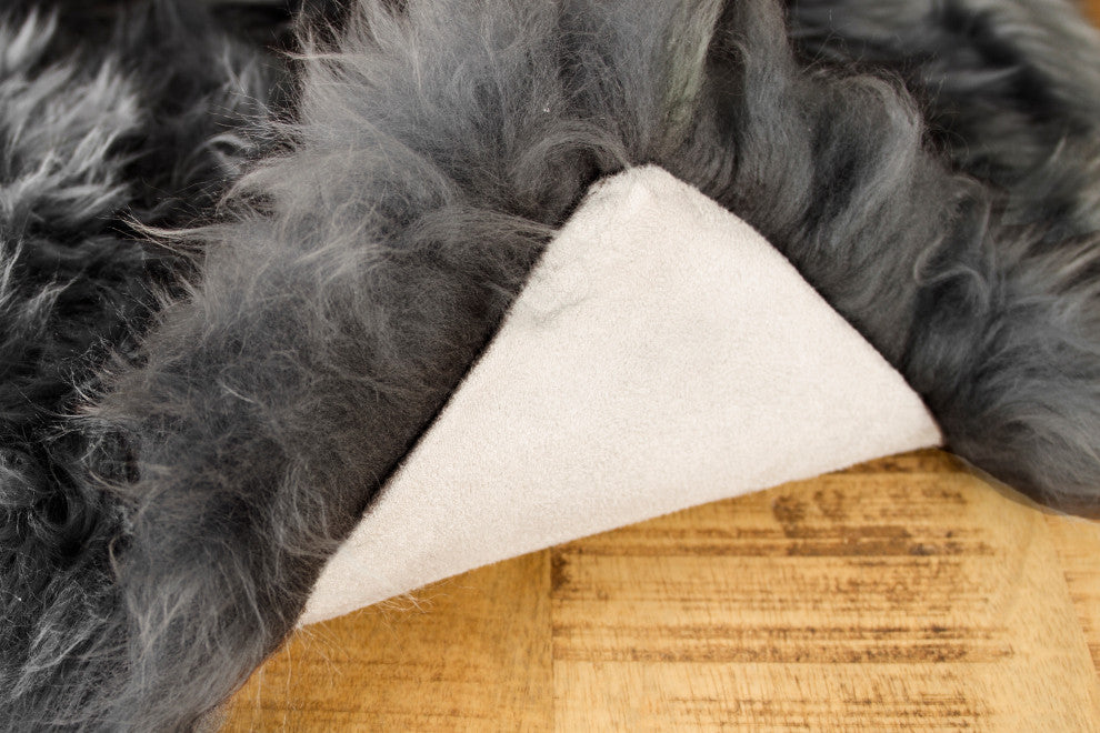Natural 100% New Zealand Sheepskin Double, 2'x6', Grey