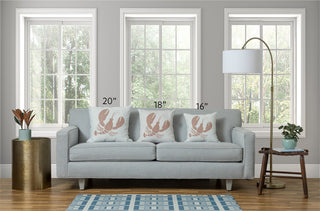 18x18" Graduated Stripe Nautical Decorative Indoor Pillow, Mauve