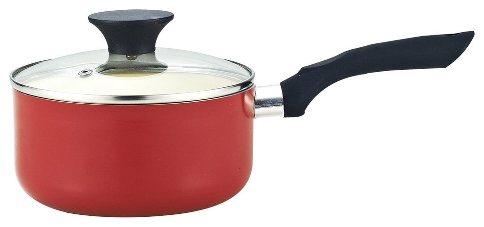 Cook N Home Nonstick Ceramic Coating 10-Piece Cookware Set, Red
