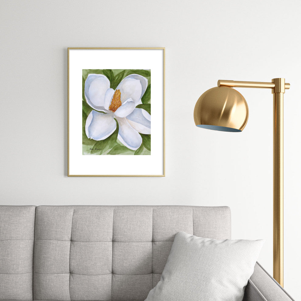 Rosie Brown White Belle Metal Framed Art Print