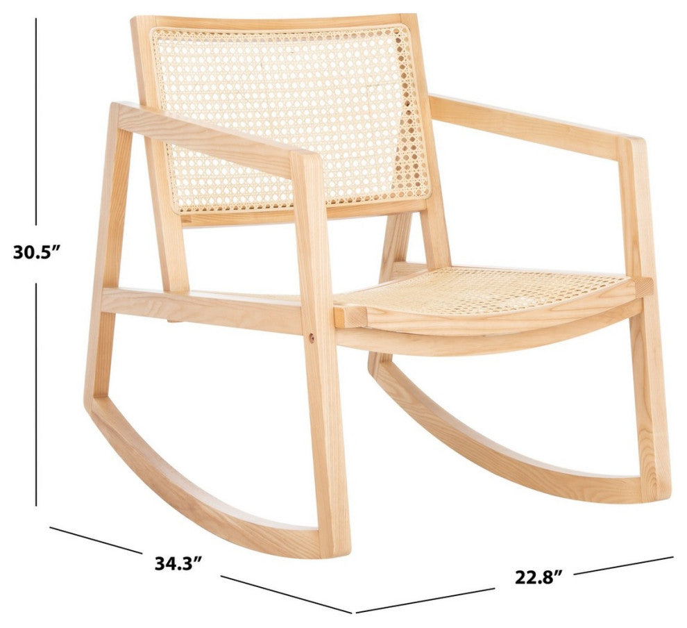 Safavieh Couture Perth Rattan Rocking Chair, Natural
