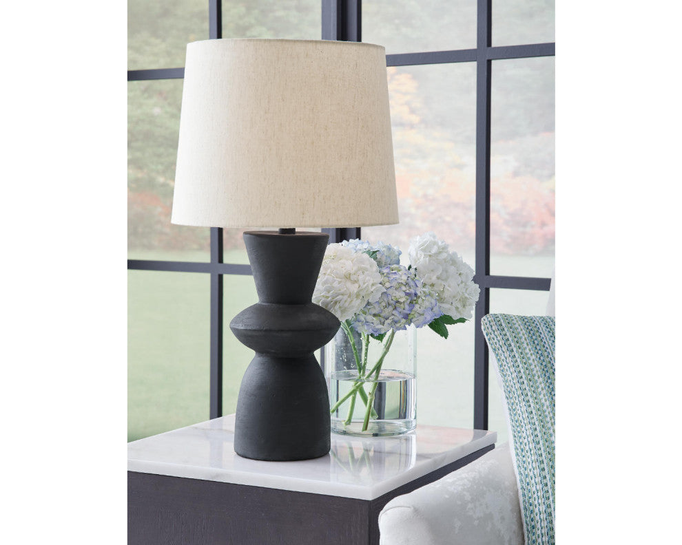 Scarbot Distressed Black Table Lamp, Set of 2