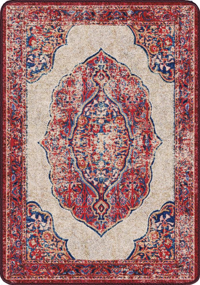 Jules + Cole Camilla Premium Area Rug | Traditional/Persian/Boho, Red, Indoor, Fall Harvest, 3'x4' Rectangle