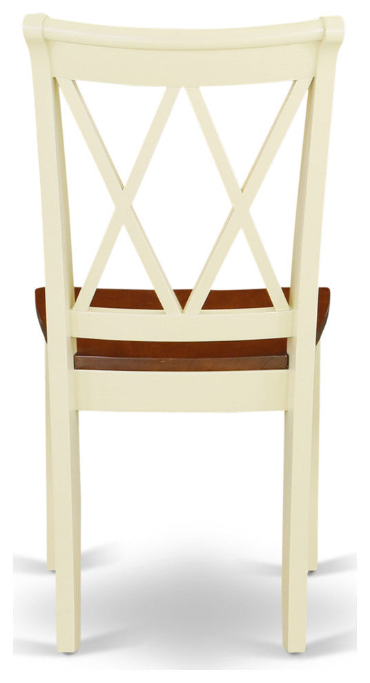 Hlcl3-Bmk-W 3Pc Round 42"Table And 2 Double X Back Chairs