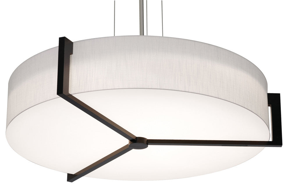 Apex 33" LED Pendant, Espresso Finish, Linen White Shade