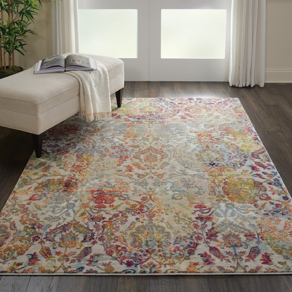 Nourison Ankara Global 4' x 6' Ivory Orange Vintage Indoor Rug