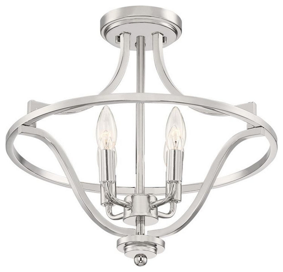 Quoizel QF5119WS Four Light Semi-Flush Mount, Weathered Brass Finish