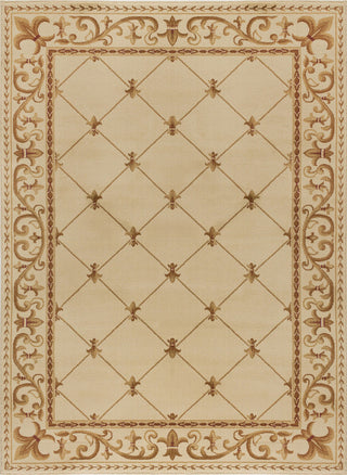 Orleans Traditional Border Area Rug, Ivory, 5'3"x7'3"