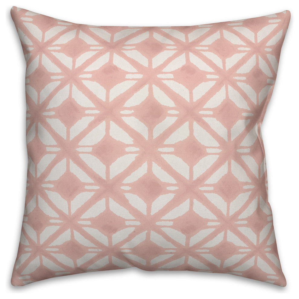 Blush Abstract Watercolor Diamond 18x18 Throw Pillow