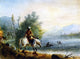 Alfred Jacob Miller Fording the River, 21"x28" Wall Decal