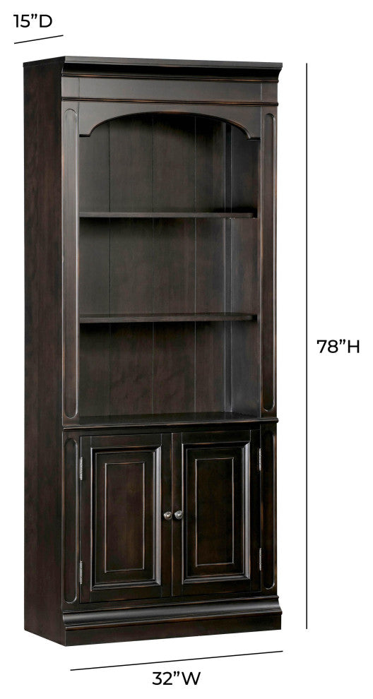 Roanoke Black Bookcase