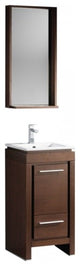 Fresca Allier 16" Wenge Brown Modern Bathroom Vanity With Mirror