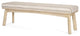 Taimo White Washed Light Brown Wood With Striped Fabric Seat Bench