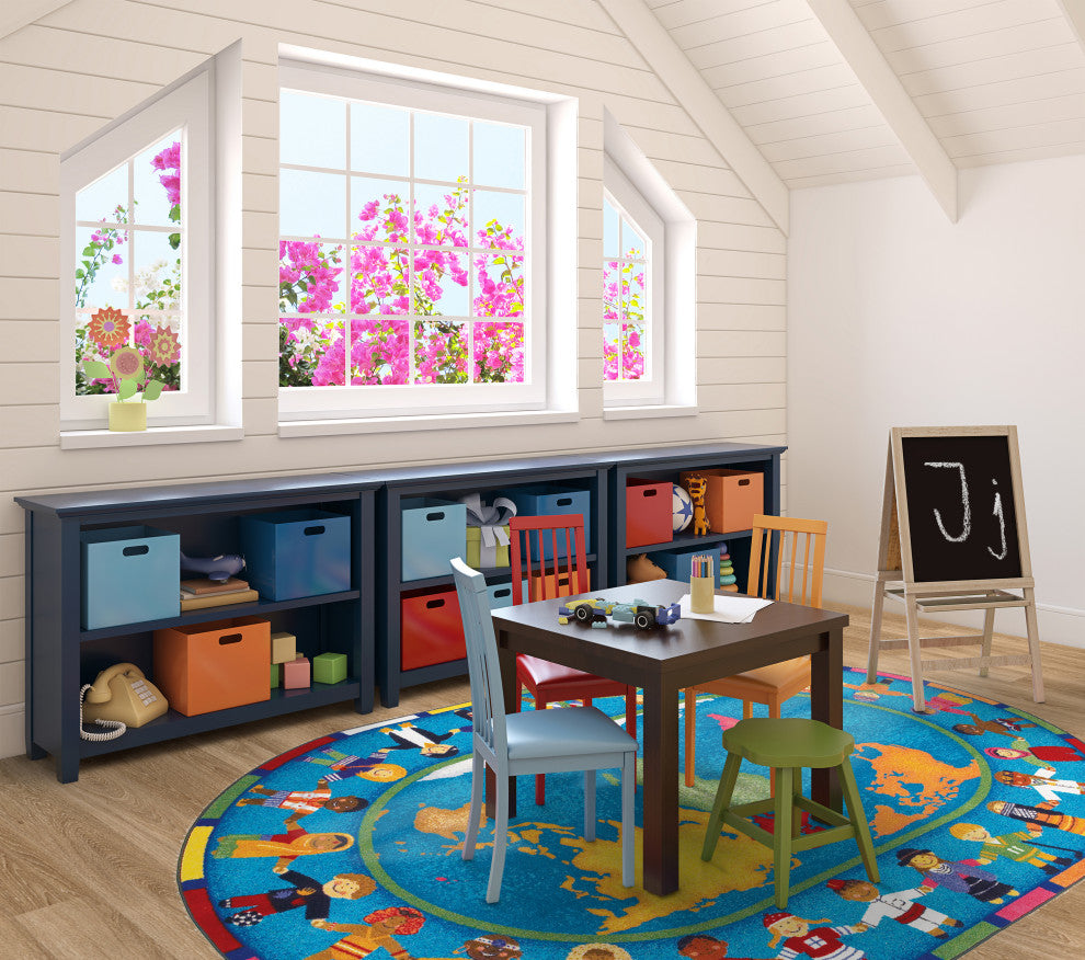 Kid Essentials Rug, Hands Around the World, 7'8"x10'9" Oval