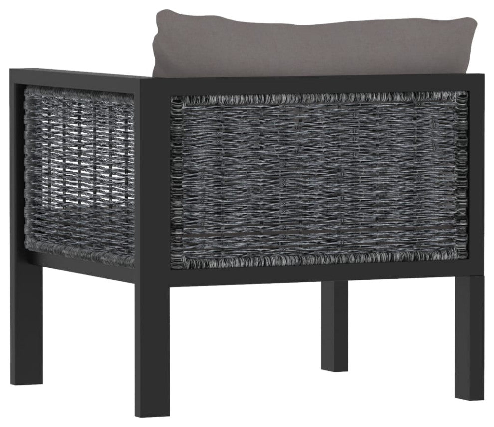 vidaXL Sectional Corner Sofa With Left Armrest Poly Rattan Anthracite