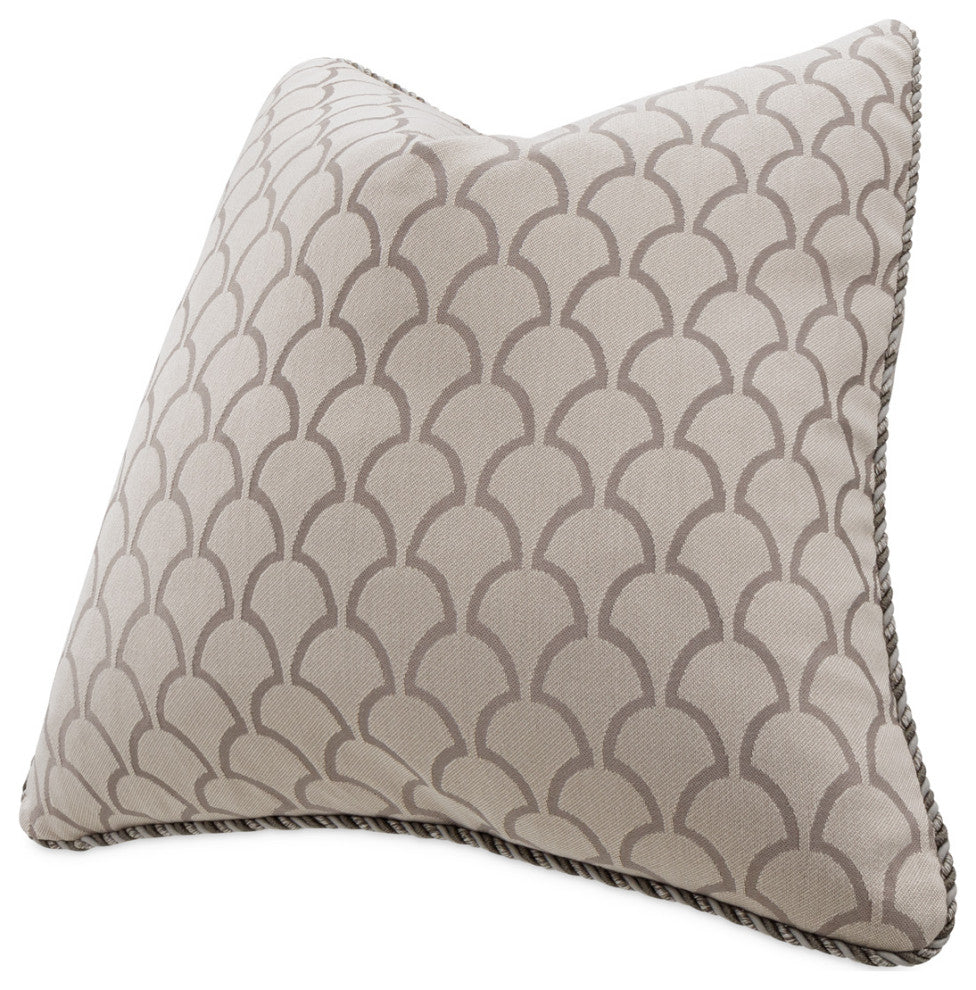 Moonbeam Paragon 20" Square Pillow, Set of 2, Taupe/Silver