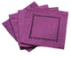 Melrose Easy Care Cutwork Hemstitch Coaster, Gold, 6"x6", Set of 12, Plum