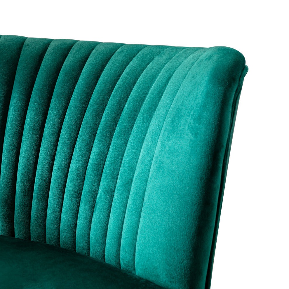 WestinTrends 25" Tufted Velvet Accent Chair for Living Dining Room, Bedroom, Den, Green