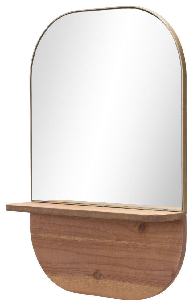 Frame Wall Mirror, Oval, Glass, Steel Metal, Gold, Bedroom Living