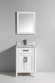 Vanity Set With Carrara Marble Top, 24", White, Led Touch-Switch Mirror