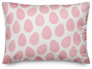 Pink Easter Egg Pattern 14x20 Lumbar Pillow Cover