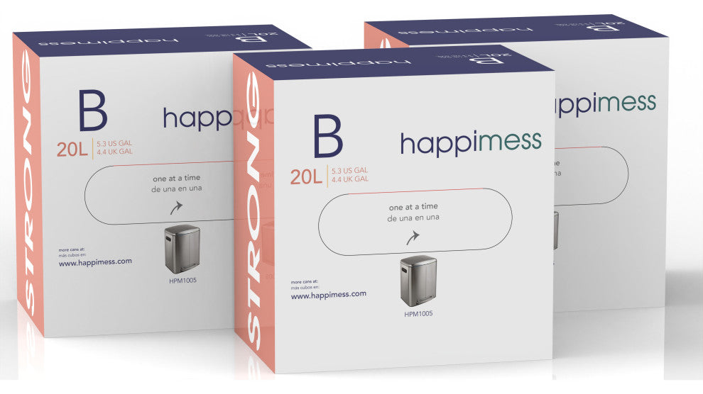 happimess Drawstring Trash Can Liner,, 60-Count, 3-Packs of 20 Liners, White, 5.3 Gallons