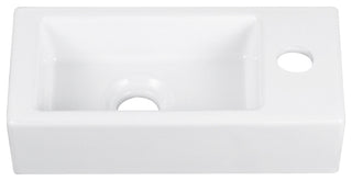 Ceramic Wall Mount Bathroom Sink Small Bathroom White Rectangular Wash Basin