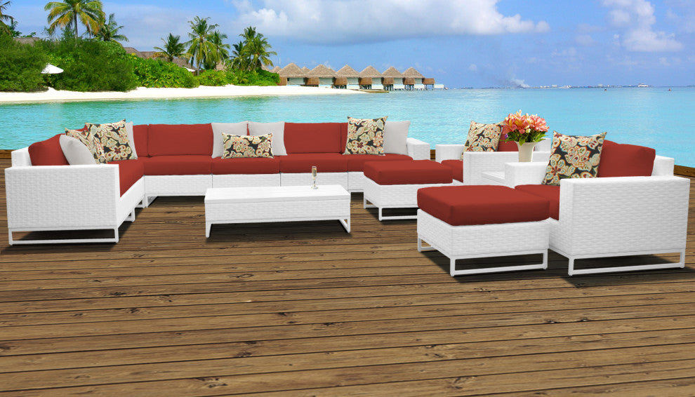 Miami 13 Piece Outdoor Wicker Patio Furniture Set 13a