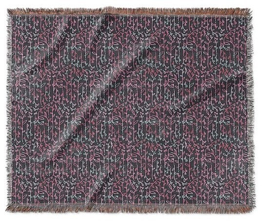 "Doodle Shrubs" Woven Blanket 80"x60"