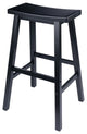 Winsome Satori 29" Transitional Solid Wood Saddle Bar Stool in Black