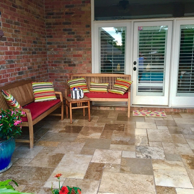 Volcano Travertine Tile Antique Pattern Brushed and Chiseled- 20 boxes