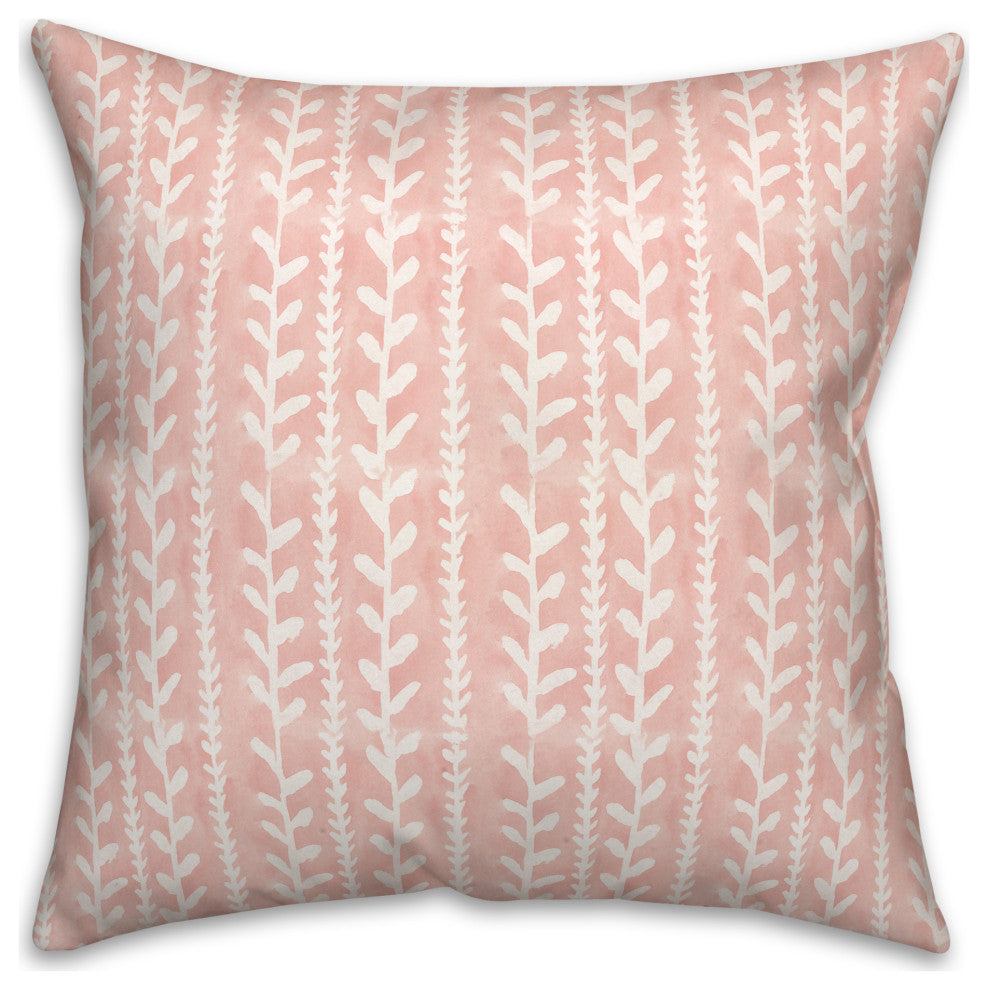 Blush Watercolor Vines 18x18 Spun Poly Pillow