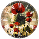 Poppies On Thunderstorm Background Floral Metal Clock, 36x36