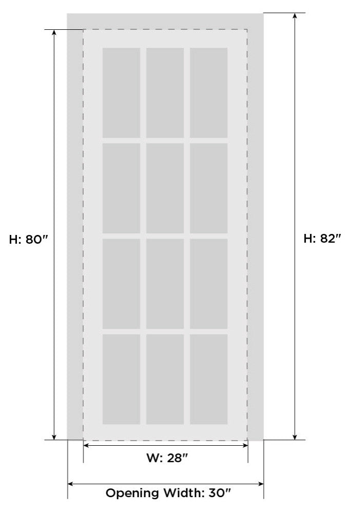Interior Solid French Door 28x80"