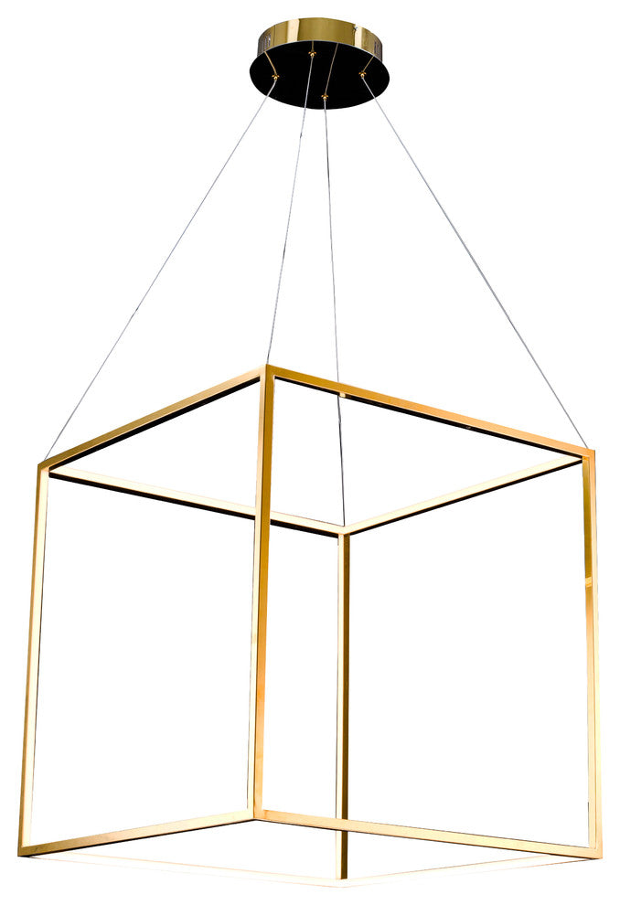 Floating LED Box in Stainless Steel Gold Frame