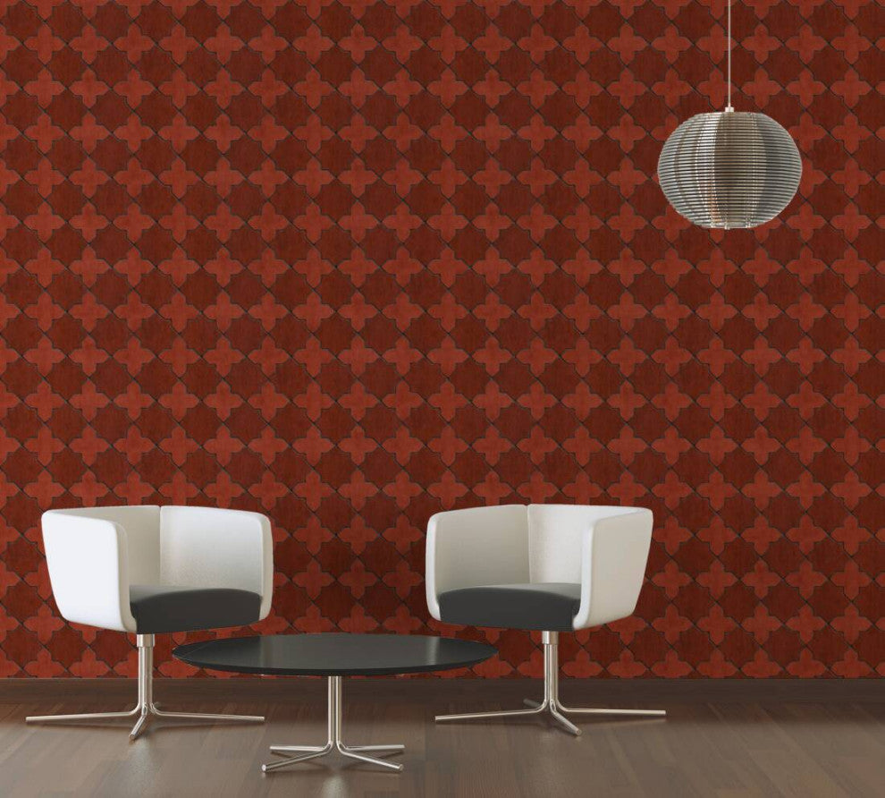 Sample, Mosaic Textured Wallpaper Featuring Star Shaped Tile, 374211