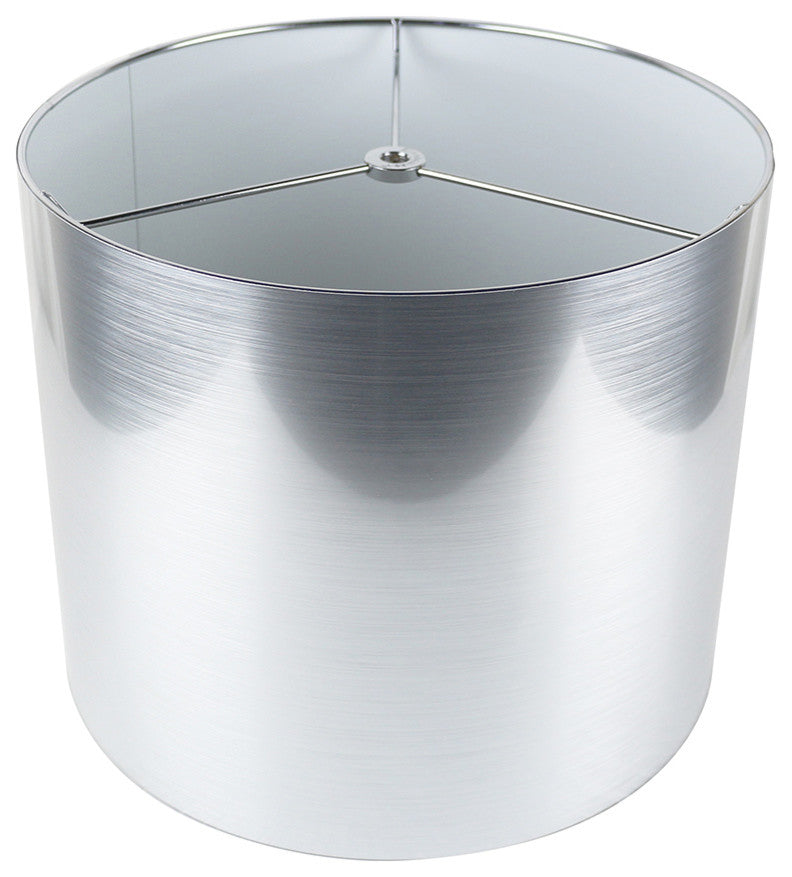 Classic Drum Metallic Lampshade, 12"x12"x10", Silver