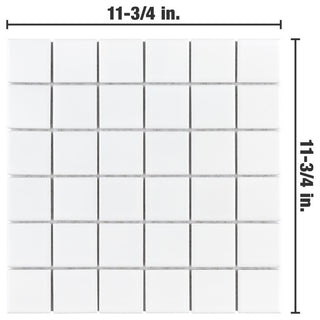 Metro Quad Matte White Porcelain Floor and Wall Tile