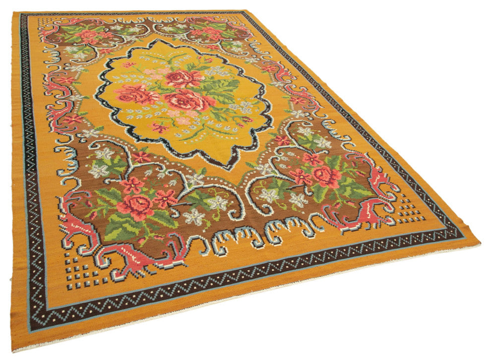 Rug N Carpet - Handmade Oriental 6' 3'' x 10' 4'' Unique Flatweave Kilim Rug