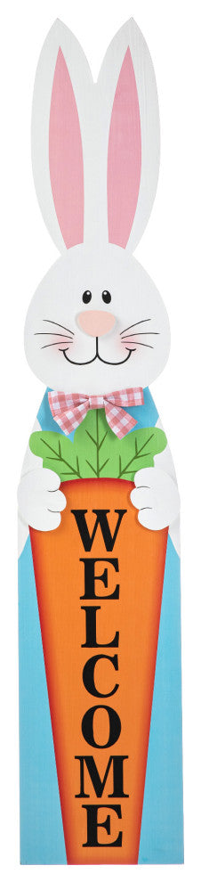 42"œH Easter Wooden Bunny Welcome Porch Sign