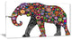 "Cheerful Elephant" Animal Digital Art Canvas Print