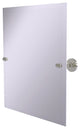 Frameless Rectangular Beveled Edge Tilt Mirror, Satin Nickel