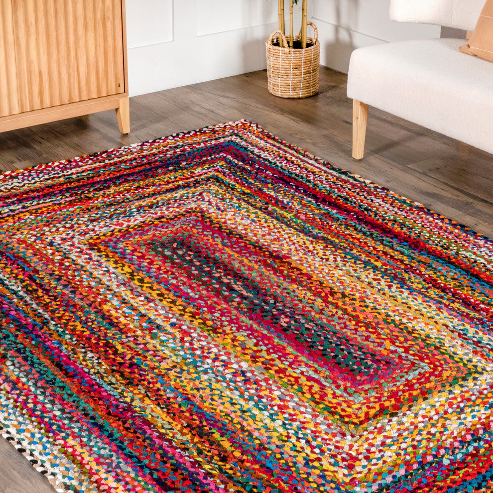 Nuloom Casual Handmade Braided Cotton Area Rug, Multicolor 6'x9'
