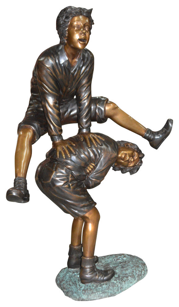 Leapfrog - Large Bronze Statue -  Size: 41"L x 22"W x 57"H.